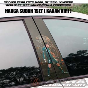 Sticker Pilar Pintu Mobill Tema Messi dan Ronaldo CR7