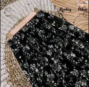 Rok plisket daily skin hyget premium/rok plikset motif akar bunga kekinian