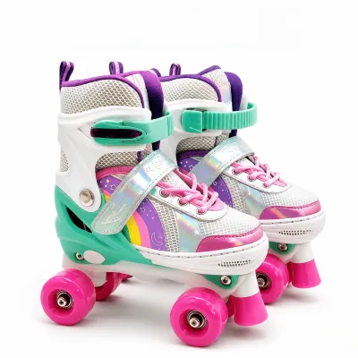 IMUTO[Free protective gear]Roller Skate Shoes for Kids Adjustable Quad Skates Roller Blades Skate Shoes for Girls Boys