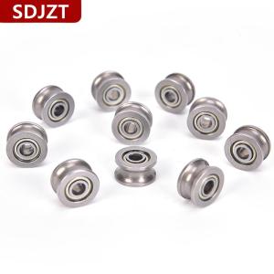 [COD] SDJZT ตลับลูกปืนเม็ดกลมร่องตัวยู U624ZZ 10ชิ้นสำหรับรางรถไฟเชิงเส้น4x13x7มม.