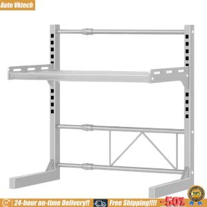 [Auto Vktech] 2/3 Tier Extendable Microwave Stand Kitchen Storage Rack for Kitchen Countertop