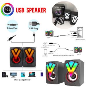 **Malaysia Seller* mini RGB USB Speaker Laptop Desktop Stereo Speaker PC Computer Speaker Gaming Speaker lighting speaker