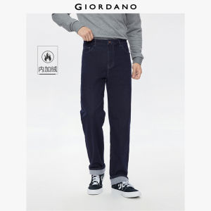 Giordano Men Fleece lined mid rise colorfast denim jwans Free Shipping 01115695