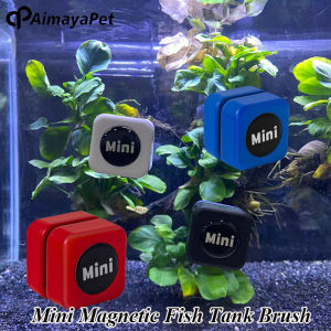AimayaPet Magnetic Aquarium Glass Cleaner Brush Mini Square Plastic Algae Scraper for Fish Tank