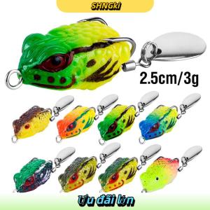 SHNGki Ngoài trời luya ếch sấm tầm xa 2.5cm 3G ếch mini đánh phần mềm màu đen cóc ếch Móc Đôi tiếng ồn sequin