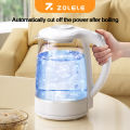 ZOLELE ZH101 2L Electric Kettle Fast Heating with High-Strength Glass and Blue Light Electric Heater Water Kettle. 