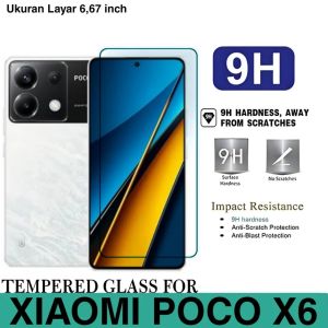 Tempered Glass Super Glosy Bening Xiaomi Poco X6 5G X6 PRO M6 5G M6 PRO 4G 5G X5 5G X5 PRO F5 5G F5 PRO M5 M5s F4 5G GT F3 GT Temper Glas Clear Thin Tipis Not Full Cover Lis Hitam Tempred Kaca Case Friendly Pelindung Layar Edge Melengkung Murah Baru X F