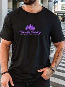 T-Shirt Print 100% Cotton Purple Lotus Pattern Summer Round Neck Breathable Mens Short Sleeves Loose Cotton Tee Daily Top