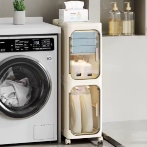 Lemari Lipat Susun Plastik Serbaguna Rak sepatu Rak Susun Serbaguna Lemari Dapur Toilet Lemari Serbaguna Rak Buku Dengan Roda