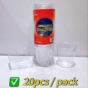20pcs/pack Aviation Crystal Hard Plastic Cup Reusable Drinking Cup(180ml)