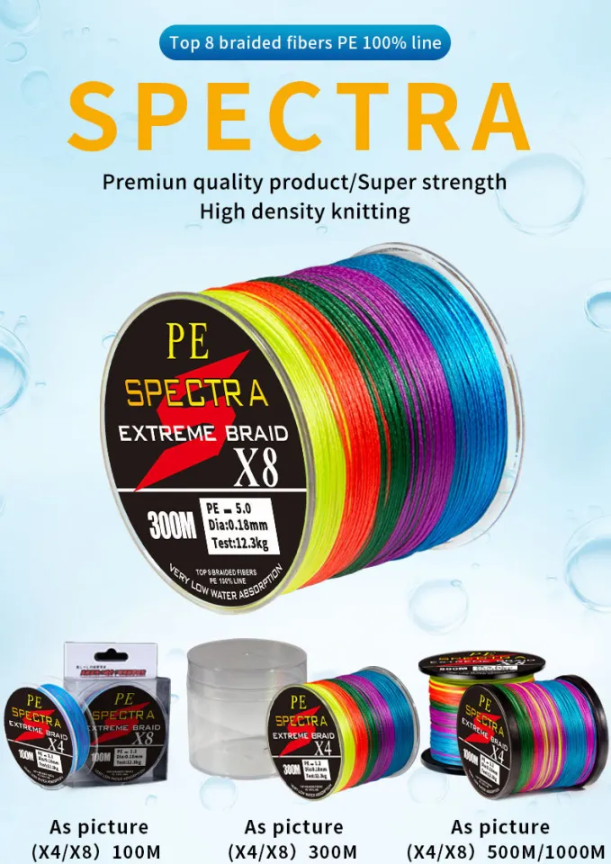 Philippines Stock】500M/300M/100M 4/8 Strands Braided Fishing Line 10-40LB  PE Lines Multicolor Camouflage Blue/Green Camo Linebraided fishing line
