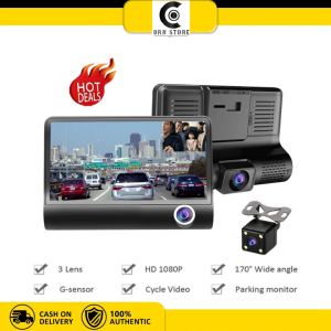 Car DVR 3 Cameras Lens 4.0 Inch HD Dash Camera 3 Lens With Rear View Camera Video Recorder Auto Dash Cam