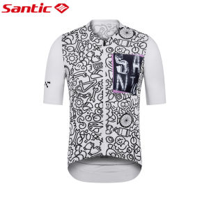 Santic Cycling Jersey For Men Women Sun Protection UPF100+ Quick-drying Short Sleeve Bicycle Bike Tops