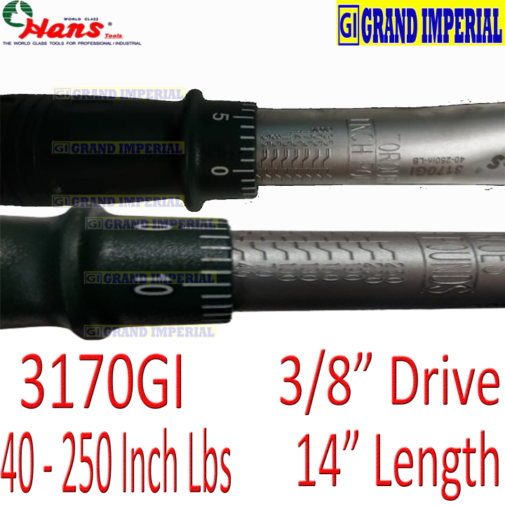 Hans%20Torque%20Wrench%20Click%20Type%203170GI%2040-250%20Inch%20Lbs%203/8"%20Drive%2014"%20Grand%20Imperial%20Industrial%20Tools%20Supplies%20-%20Image%204