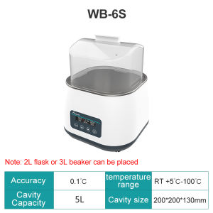 JOANLAB Water Bath With Magnetic Stirrer Digital Display Thermostatic Heat Collection Magnetic Stirrer Laboratory 1200rpm WBS-6Pro