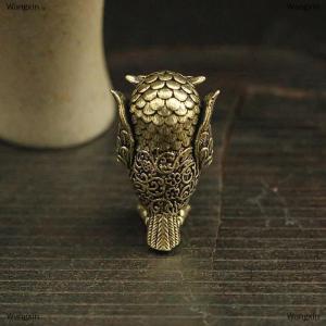 [COD] Wangxin 1ชิ้นเครื่องประดับตั้งโต๊ะรูปสัตว์น้ำชาทองแดงโบราณรูปปั้นนกฮูกขนาดเล็กงานฝีมือตกแต่งบ้าน