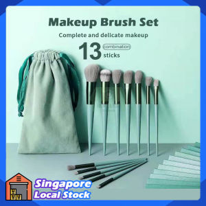 13Pcs/Set Matcha Green Makeup Brushes Beginner Beauty Comestics Powder EyeShadow Foundation Highlighter Blush Fluffy Makeup Brushes