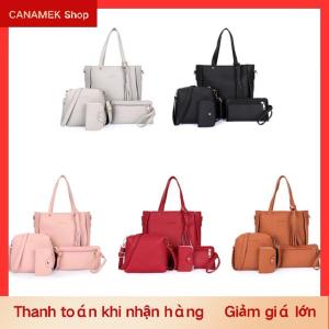 CS 4Pcs Túi Xách Thiết Lập Phụ Nữ PU Da Vai Túi Bốn Mảnh Hình Ảnh Mẹ Túi Duy Nhất Vai Túi Túi Túi Xách