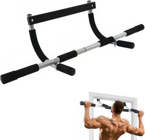 Doorway Pull Up Bar Heavy-Duty Steel Multi-Function Fitness Chin Up Bar Max Limit 330 lbs Fits Standard Door Frames No-Drill Design for Home Strength Training Pull-ups and Push-ups
