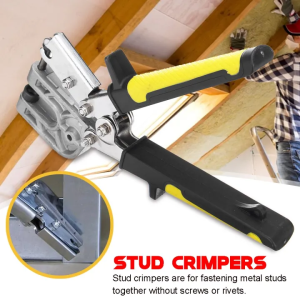 Metal Studs Nailless Crimper For Fastening Metal Studs Work Home Tool Durable Handheld Punch Steel Pliers Long Nose Keel Forceps Non-Slip Stud Plier Sturdy Time Saving Pliers metal paring puncher