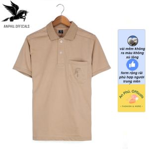 Áo thun nam thể thao  trung niên ngắn tay có cổ vải cotton đẹp - áo thun trung niên nam người lớn thiêu túi chất cotton mịn đẹp