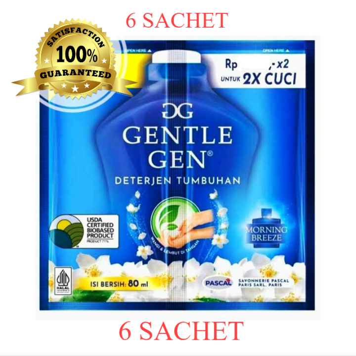 GENTLE GEN BELI 80ML Sabun Cuci Cair Liquid MORNING BREEZE SACHET RENCENG DETERJEN TUMBUHAN