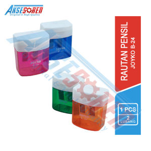 Aksesoren Rautan Pensil Joyko 2 In 1 [B-24PTL/1 Pcs] / Serutan Pinsil 2 Lubang Kerokan Pencil Sharpener / Penyerut Pengsil / Pengserut Pingsil