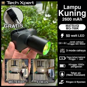SENTER KEPALA CAS MATSUGI LED ZOOM 3 MODE I MATSUGI MG700L 50W CAHAYA PUTIH & KUNING