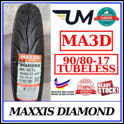 MAXXIS DIAMOND MA3D 90/80-17 120/70-17 TL TYRE 17 TUBELESS TAYAR TIRE TYRES RODA MA3DN 100% Original 46P 58S