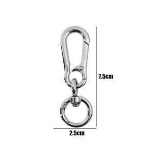 2PCS Metal Keychain 8-shaped Carabiner Electroplating Spring Mountaineering Buckle Outdoor Climbing Anti-lost Waist Belt Keyring