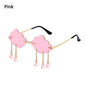 VIVIDI Thời trang Hình đám mây vui nhộn Sắc thái Kính Disco Kính râm không gọng Kính râm Steampunk Clouds Tassel Sunglasses