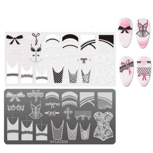Nails Art Stamping Plates French Nails Template Flowers Nails Stencil Decoration Nails Art Tool for Nails Salon