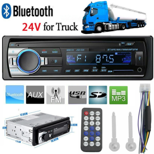 24V 12Pin 1DIN Car MP3 Player FM Radio Car Radio Bluetooth Stereo Player FM /USB/SD/AUX-IN/FM