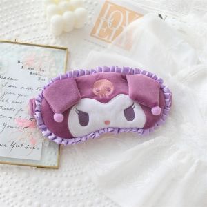 Sanrio Cute Plush Sleeping Eyepatch Cinnamoroll Kuromi Pochacco My Melody Cartoon Anime Light Shield Eye Mask Girl Travel Rest Eye Mask Gift