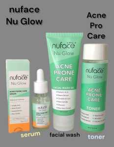 1 PAKET SKINCARE UNTUK BERJERAWAT NUFACE NU GLOW ACNE PRONE CARE [ TONER+SERUM+FACIAL WASH ] BPOM