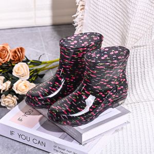 COOLSOOL Chống trơn trượt Giày bốt đi mưa ngắn dành cho nữ Giày cổ thấp Chống thấm nước Giày đi nước Đậm đặc Nhẹ Giày đi mưa làm vườn Dùng cho ngoài trời nhà bếp công việc