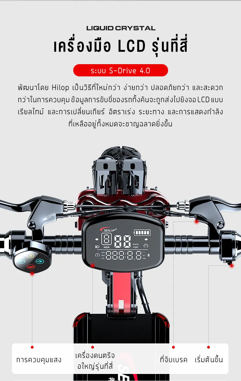 SEALUP Q22 สกุ๊ดเตอร์ไฟฟา NFC ออฟโรด พับได้ ระยะ 40-150 กม ความเร็วสูงสุด 55KM/H กันน้ำ IP54 1000W
