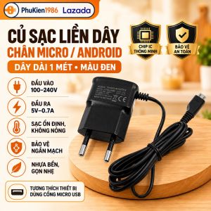 CỦ SẠC NOKIA CHÂN KIM - CHÂN TO CỦ VUÔNG CHO MỌI ĐIỆN THOẠI CÙNG CHÂN CẮM