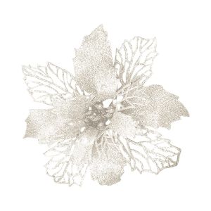 4pcs 16cm Big Size Glitter Poinsettia Flowers Set Artificial Silk Flowers Christmas Tree Decorations