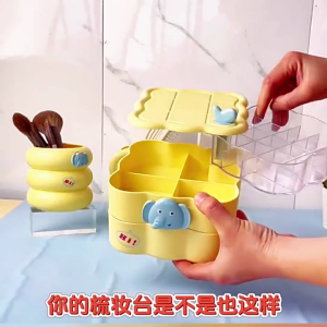 360 Degree Rotating Makeup Table Jewelry Storage Box With Multiple Compartments And Clear Design Accessories Case