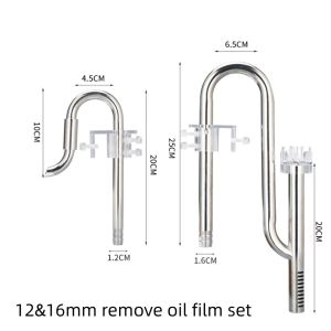 UNQIN Non-rust Inflow Outflow Pipe 12/16mm 360 Degree Rotation Fish Tank Inlet and Outlet Filter Fish Tank Filter Accessories Removable Stainless Steel Extension Tube Aquarium