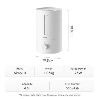 Simplus Humidifier丨Aroma Diffuser丨Suitable for Air-conditioned Rooms 350mL/H Mist Output丨4.5L Large Water Tank丨Antibacterial Filter丨35dB Low Noise JASH006