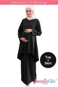 SummerGlitz Maternity & Nursing SET Hi-Lo Blouse EXTRA LONG With Pocket Women Pregnant | Baju Mengandung Menyusu Muslimah