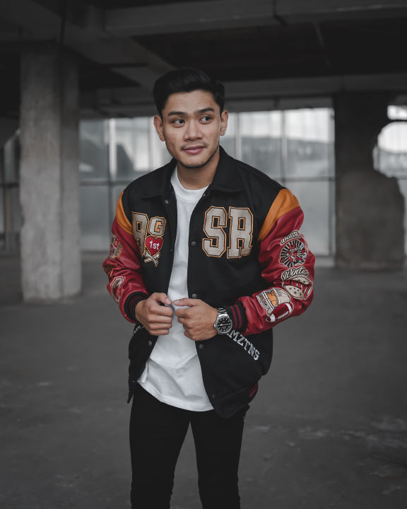 Jaket Varsity Baseball Jacket Vintage Windbreaker Bordir Tebal