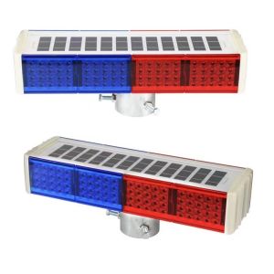 Red and blue solar warning strobe lights road traffic safety flash lights night construction glare intersection flashing lights
