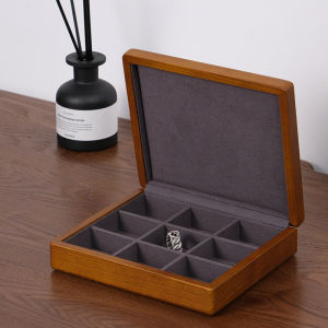 Oirlv Wooden Ring Earrings Bracelet Necklace Jewelry Storage Organizer Display Box Holder Multifunctional Jewelry Case SM080