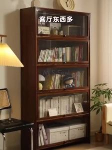 [CozyNest ]Solid Wood Dustproof Bookcase  Against The Wall Storage Cabinet Storage Cabinet Floor Shelves Home Bookshelves