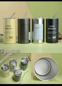 Tumbler Stainless 600ml Tahan Dingin dan Panas Mug Stainless Iced Americano