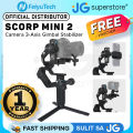 [CLEARANCE] FeiyuTech SCORP Mini 2 Handheld 3-Axis Gimbal Stabilizer with Built-in AI Tracking Module, 1.2kg Max Payload, 1.3" OLED Touchscreen with Wired & Bluetooth Control for Smartphones, Compact, Action and Mirrorless Cameras - Black, White | JG Supe. 