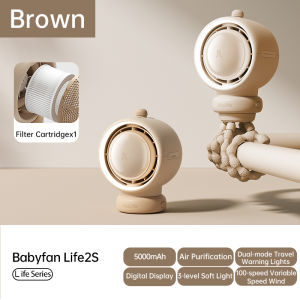 JisuLife Stroller Fan 5000mAh Battery 100 Speeds Mute Strong Wind Rechargeable Clip Baby Seat With Light Suitable For Camping Emergency Desk Table Fans